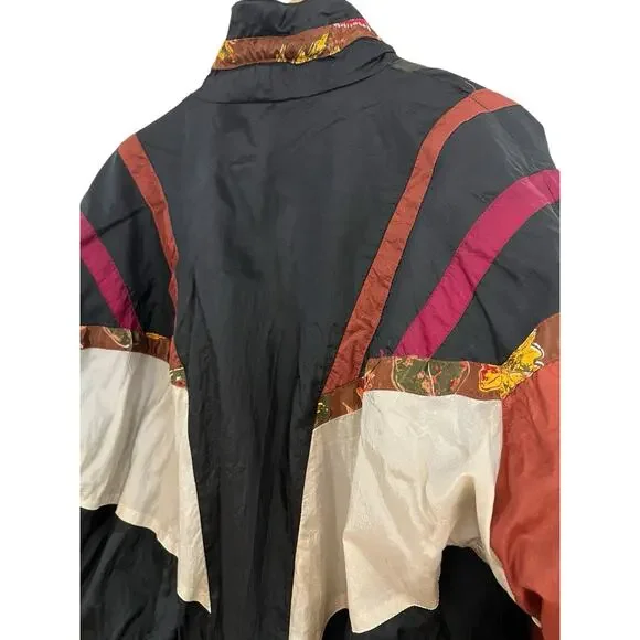 Vintage 90s RE Sport River Edge Bomber Jacket M Nylon Geometric Colorblock Retro - Picture 14 of 16